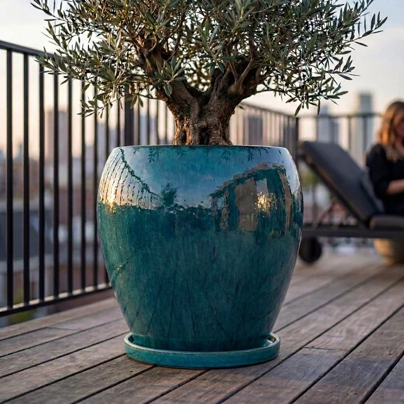 Soucoupe ronde 20cm brume de jade