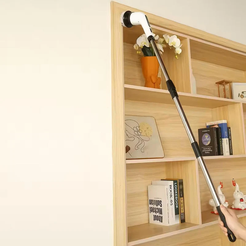 Cepillo de limpieza eléctrico giratorio con 9 cabezales para baño, cocina y coche