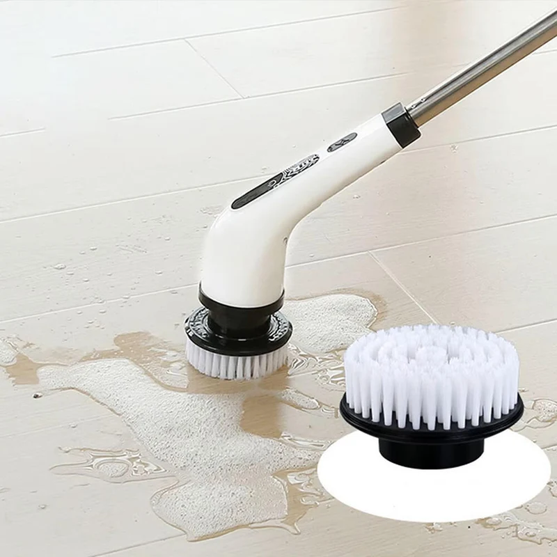 Cepillo de limpieza eléctrico giratorio con 9 cabezales para baño, cocina y coche