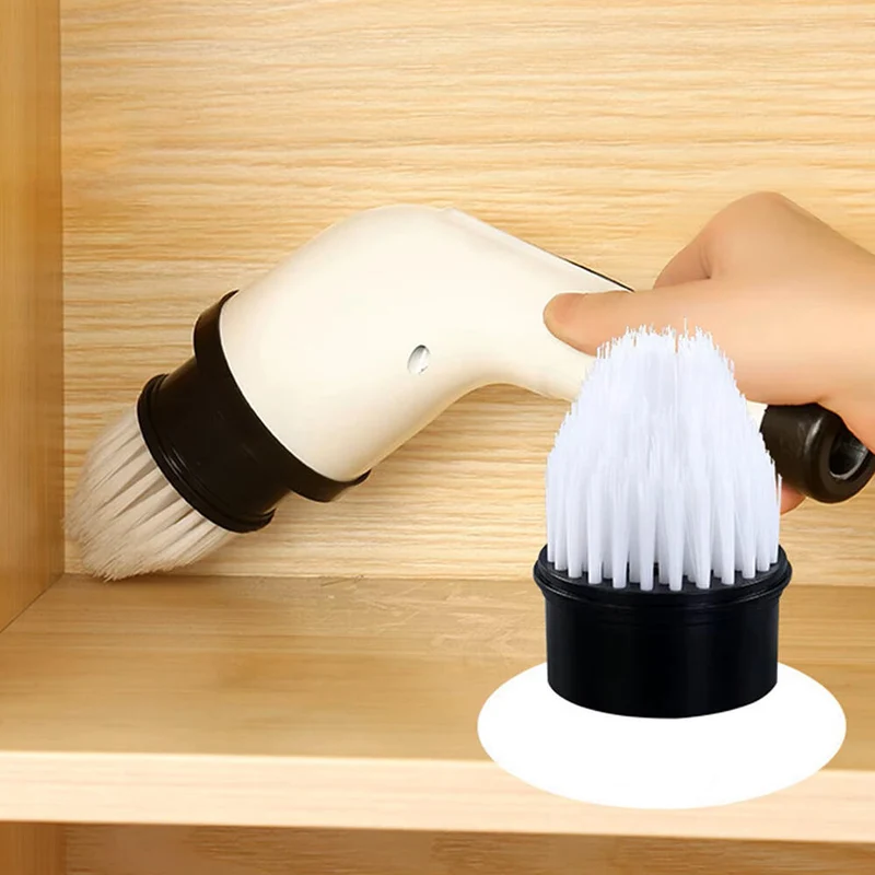 Cepillo de limpieza eléctrico giratorio con 9 cabezales para baño, cocina y coche