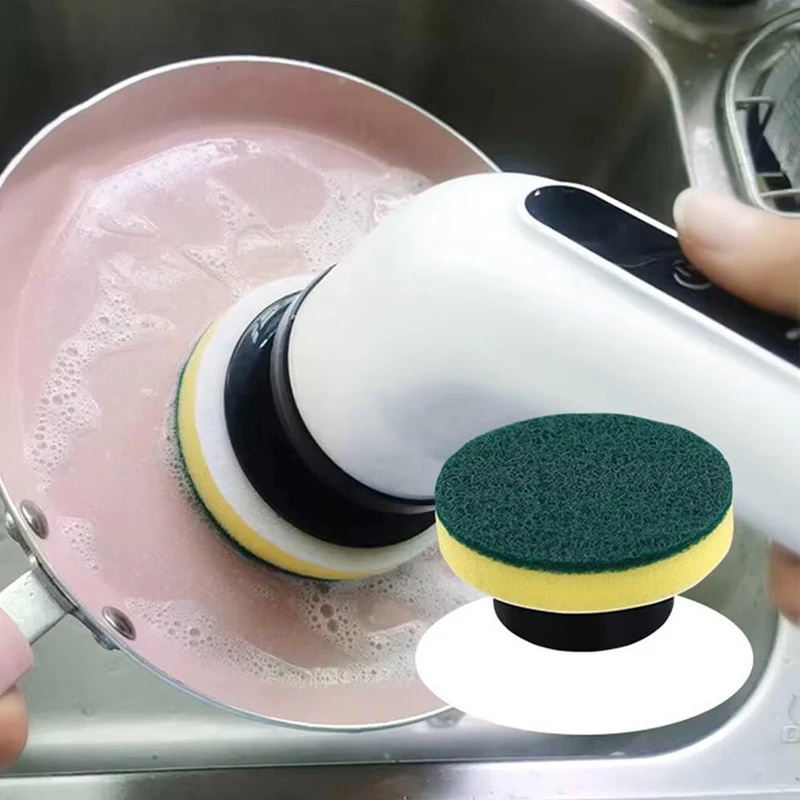 Cepillo de limpieza eléctrico giratorio con 9 cabezales para baño, cocina y coche