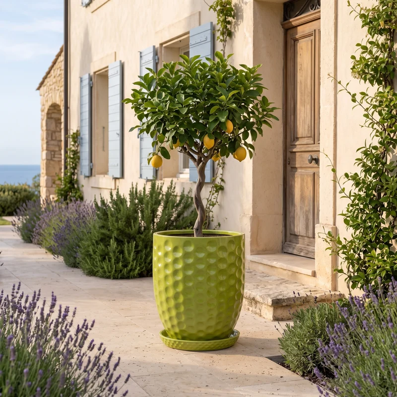 Pot MEROVEE 55x65cm vert olive