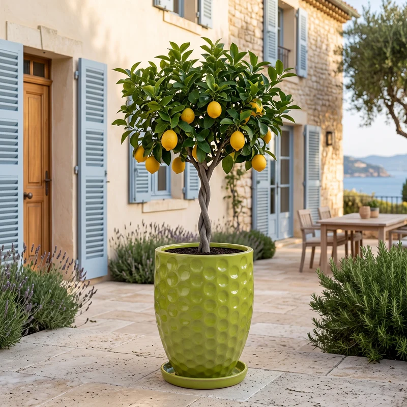 Pot Merovee 42x55cm vert olive