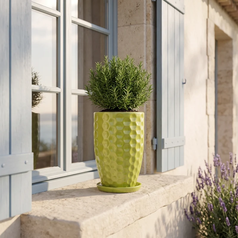 Pot Merovee 23x35cm vert olive