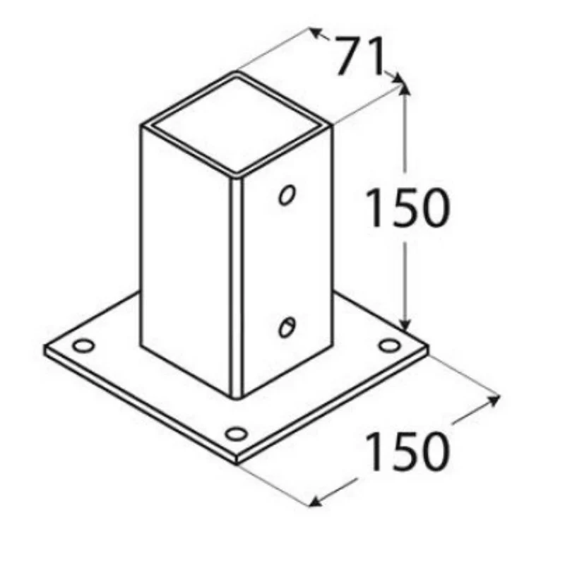 Complemento - Soporte Pletina 70x70