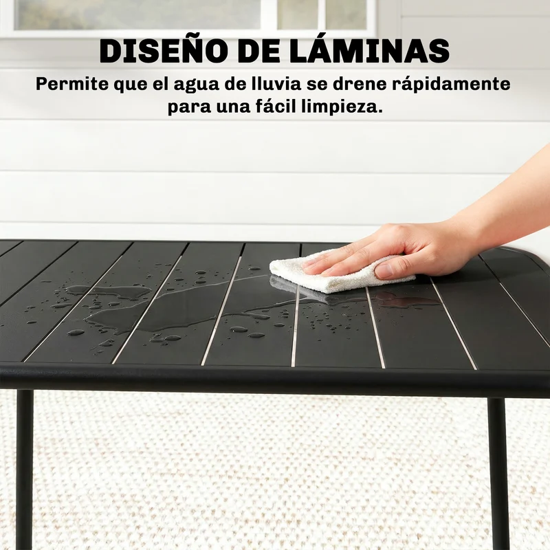Outsunny Mesa de Comedor de Jardín Rectangular, 120x70x72 cm, Mesa de Terraza Exterior de Acero con Tablero con Listones, para 4 Personas, Carga 50 kg, para Patio, Balcón, Gris