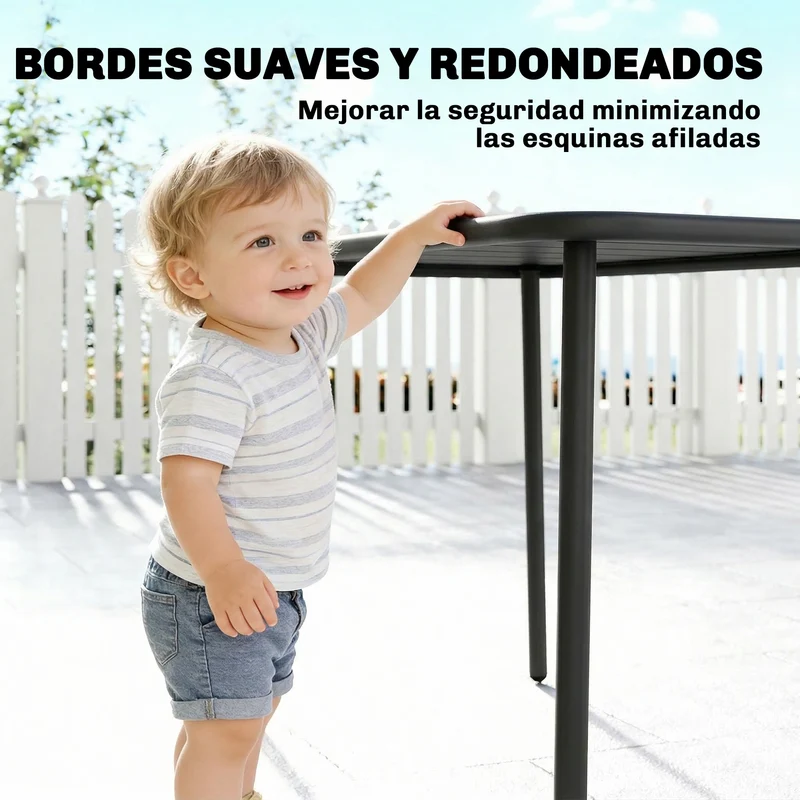 Outsunny Mesa de Comedor de Jardín Rectangular, 120x70x72 cm, Mesa de Terraza Exterior de Acero con Tablero con Listones, para 4 Personas, Carga 50 kg, para Patio, Balcón, Gris