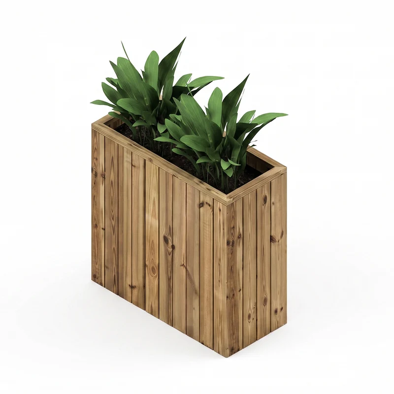 Jardinera de madera 100x44.5x100 fija autoportante