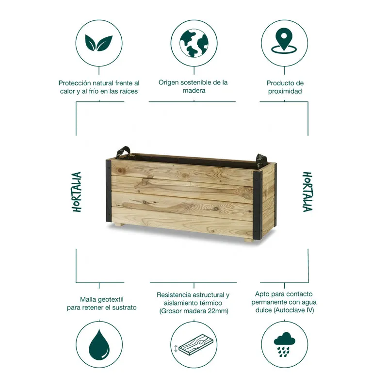 Jardinera rectangular Ghio 90x30x40