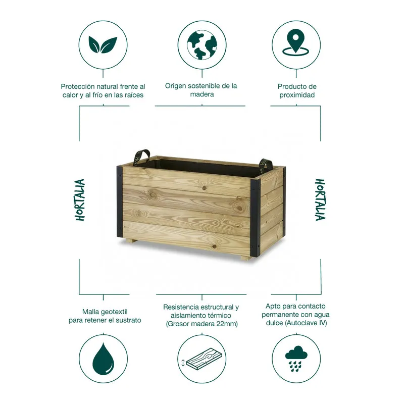 Jardinera rectangular Ghio 80x40x40