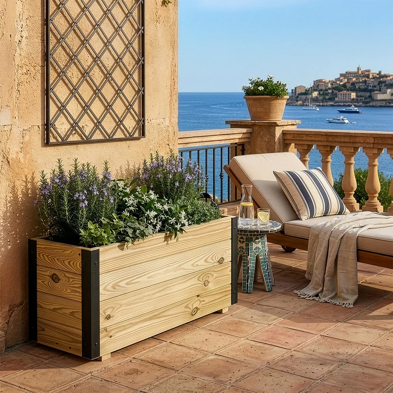 Jardinera rectangular Ghio 80x30x40
