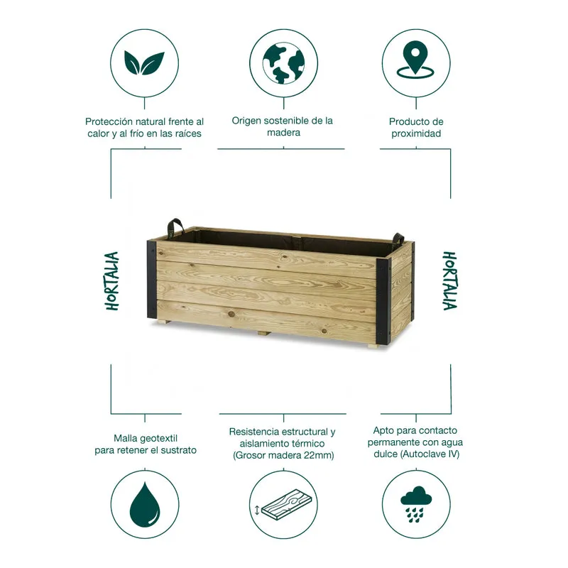 Jardinera rectangular Ghio 110x45x40