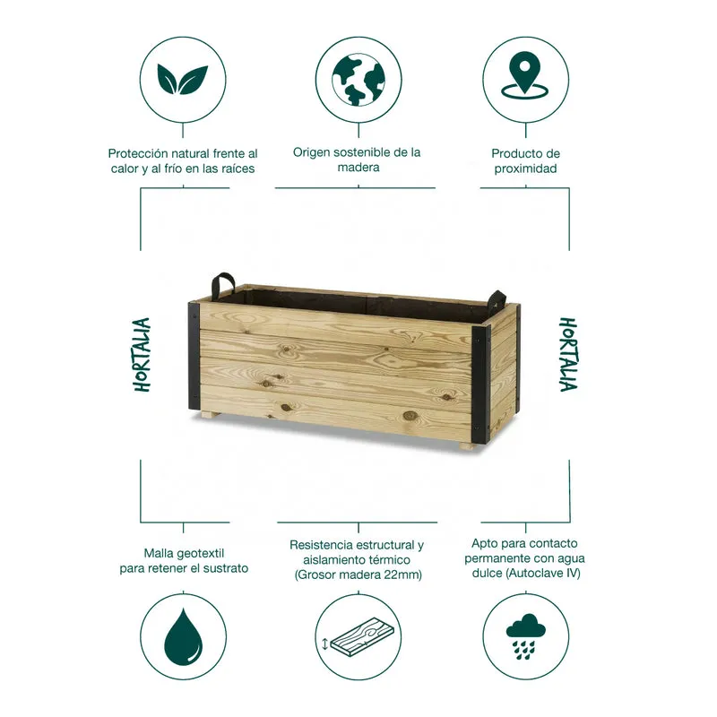 Jardinera rectangular Ghio 100x40x40