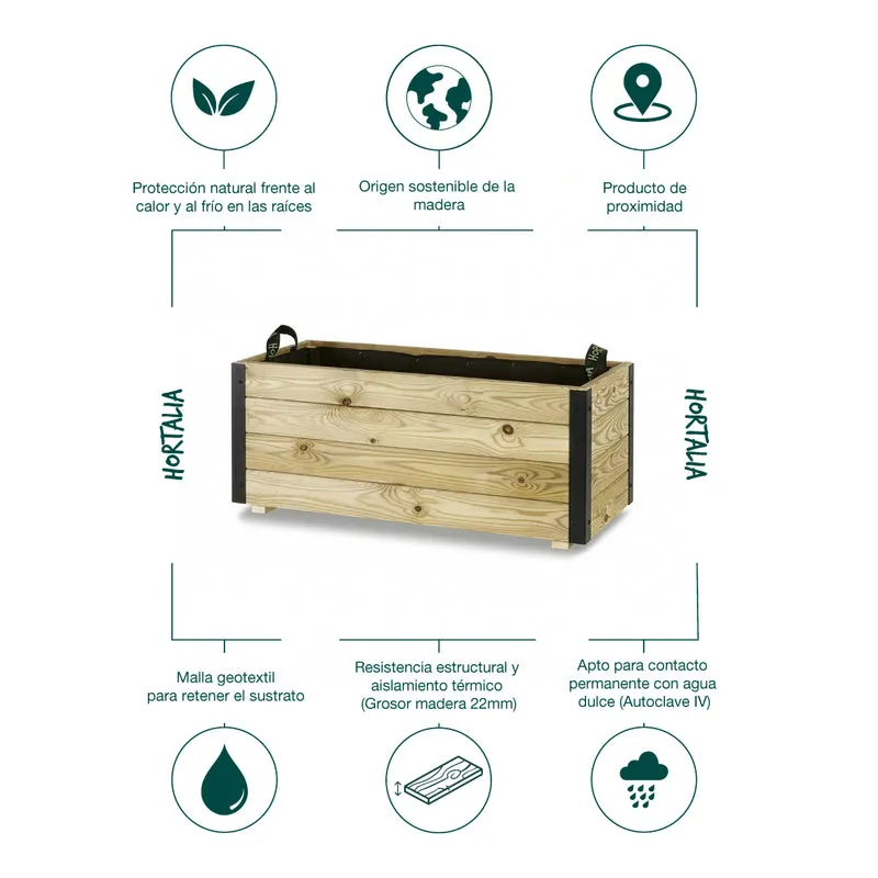 Jardinera rectangular Ghio 90x40x40