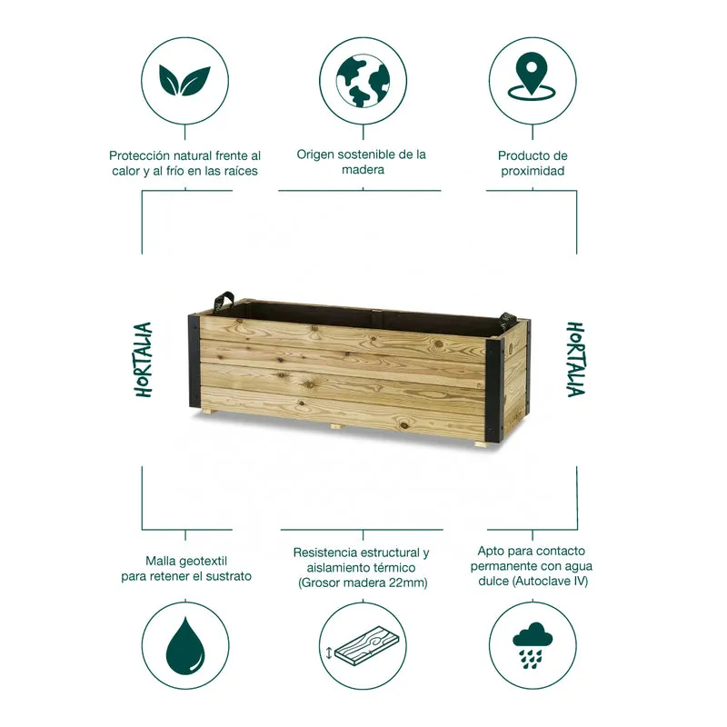 Jardinera rectangular Ghio 120x45x40