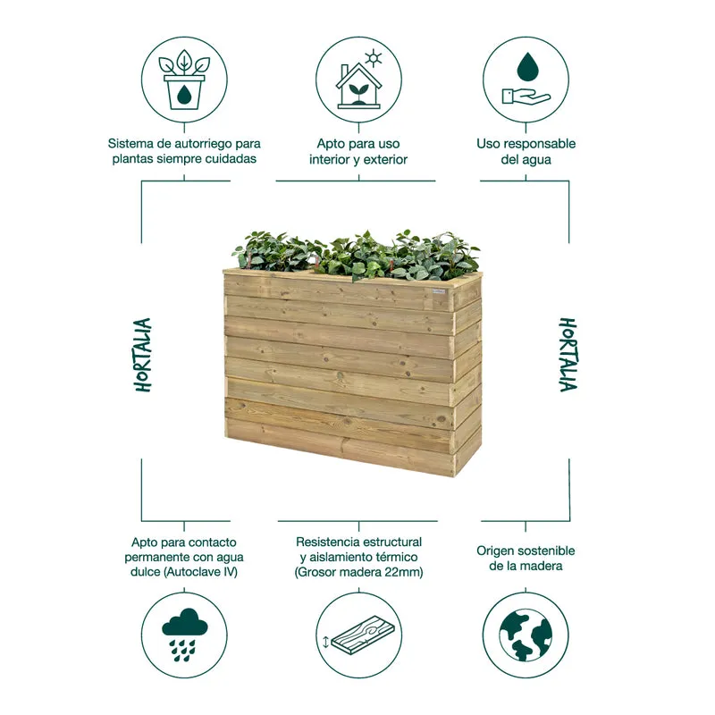 Jardinera Nidum autorriego 110x40x80