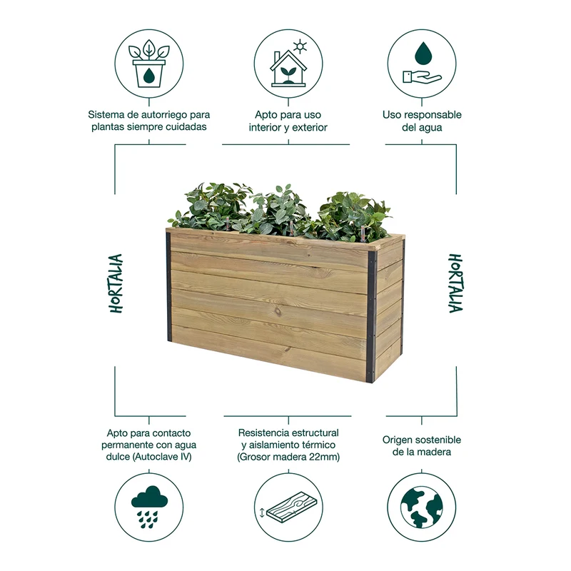 Jardinera Nidum autorriego 110x40x60