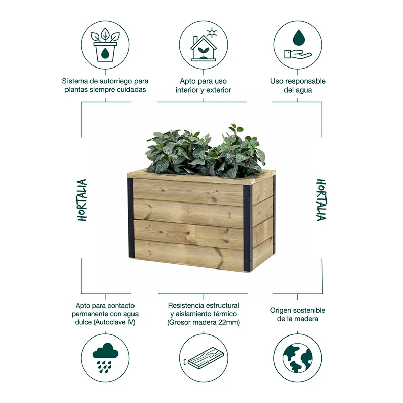 Jardinera Nidum autorriego 60x34x40