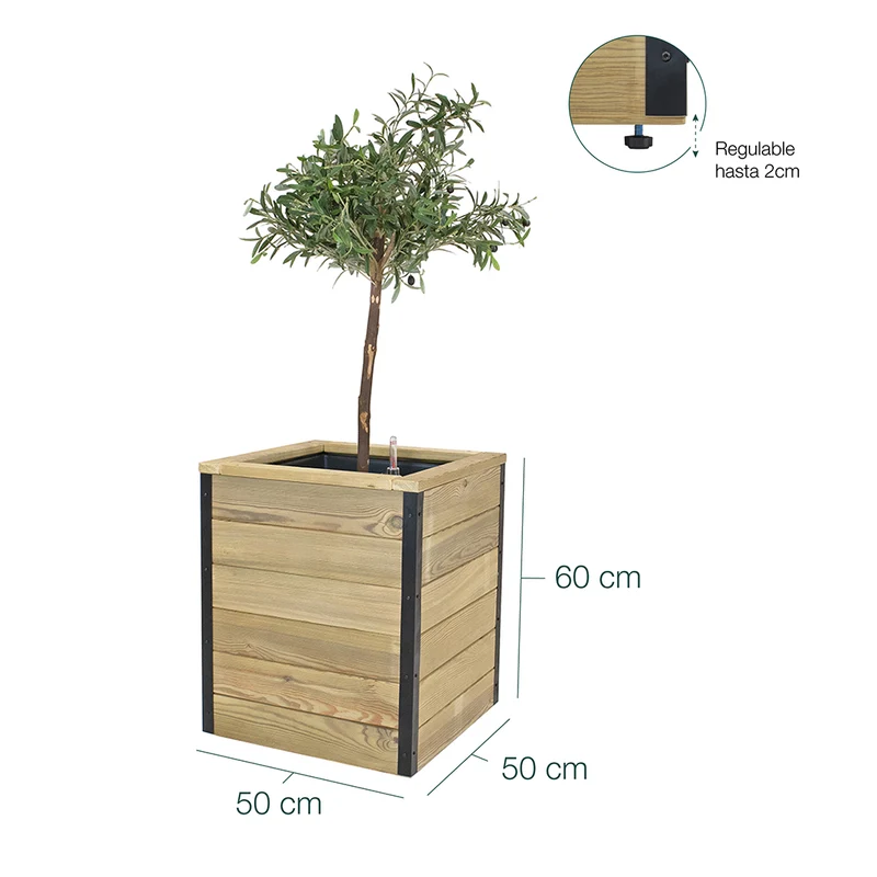 Jardinera Nidum autorriego 50x50x60