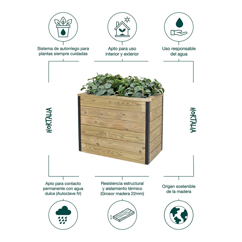 Jardinera Nidum autorriego 75x40x60