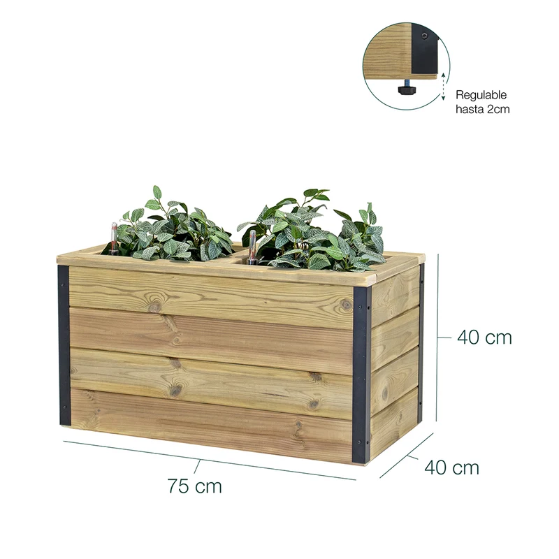 Jardinera Nidum autorriego 75x40x40