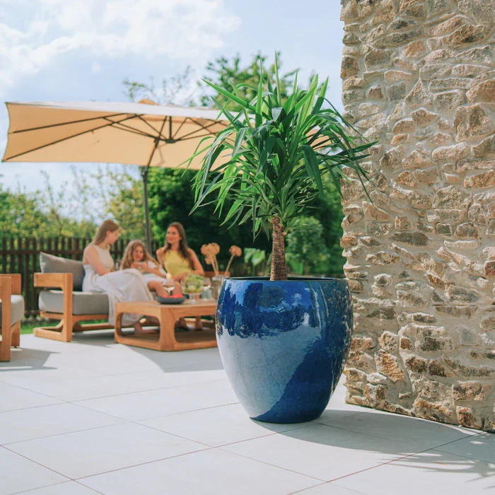 Pot LAFONTAINE 68x68cm bleu azur, grand format
