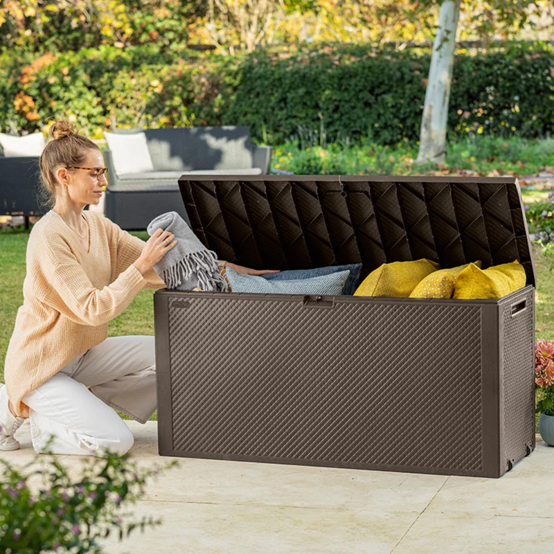Coffre de jardin EMILY 280L marron