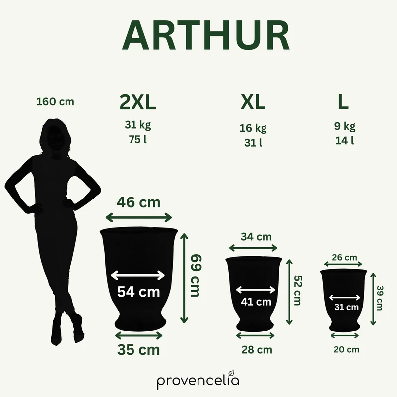 Pot ARTHUR 42x52cm rouge tropical