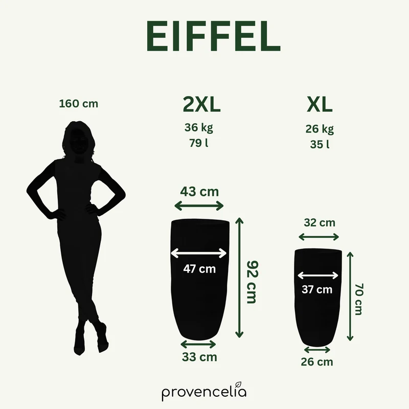 Pot EIFFEL 47x92cm noir