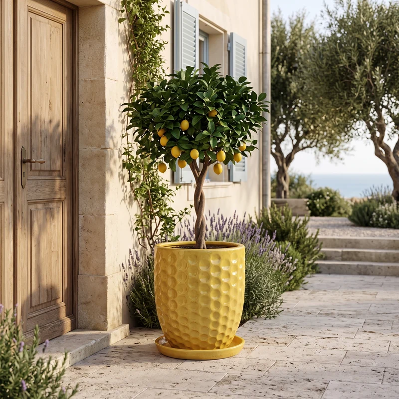 Pot MEROVEE 55x65cm, jaune