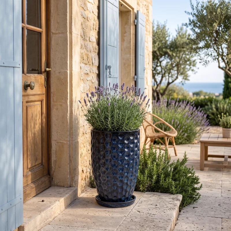 Pot MEROVEE 30x45cm bleu abysse