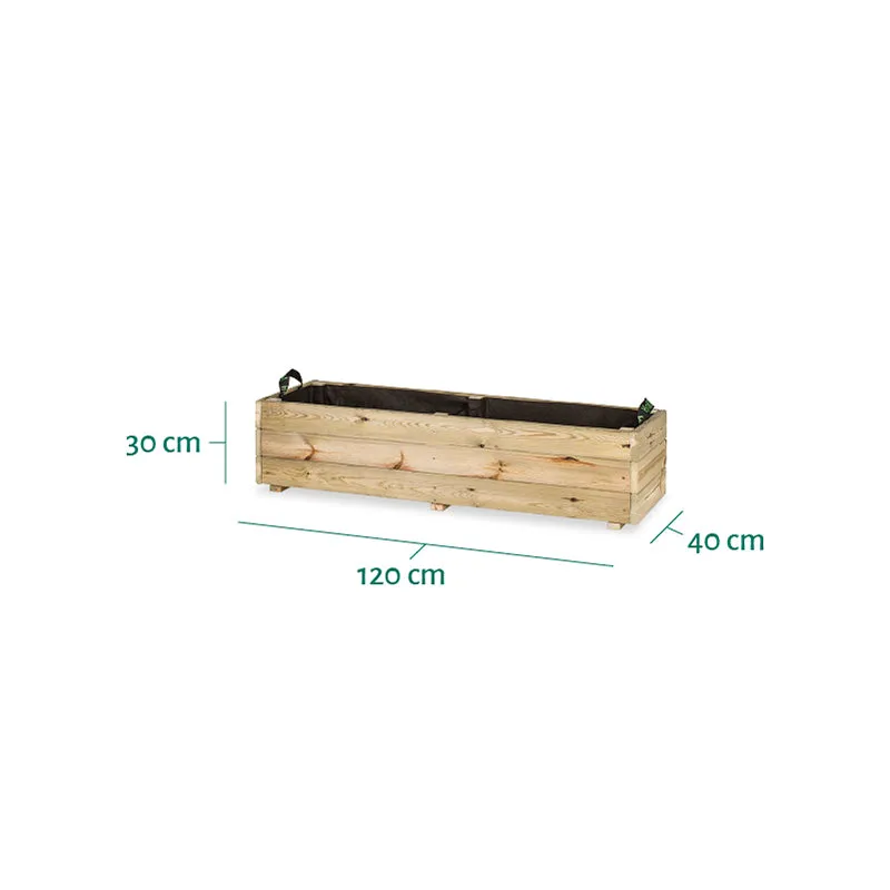 Jardinera rectangular Ghio KD 120x40x30
