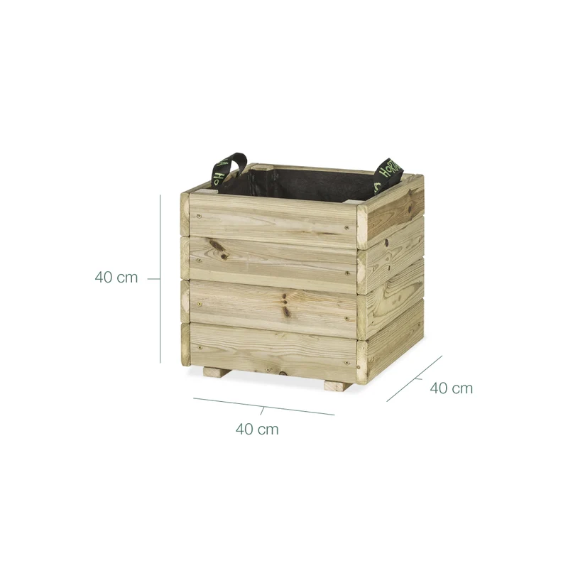 Jardinera cuadrada Pun KD 40x40x40