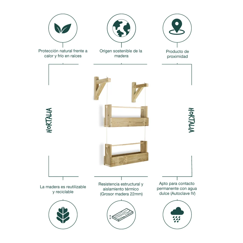 Jardinera colgante Big Woody 2B