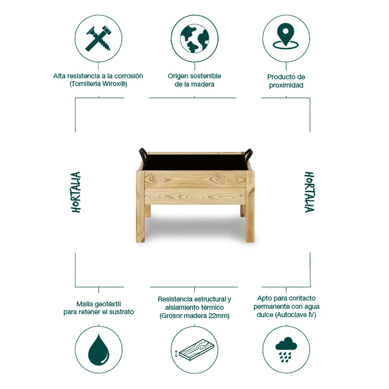 Mesa de cultivo de madera Kit Leo