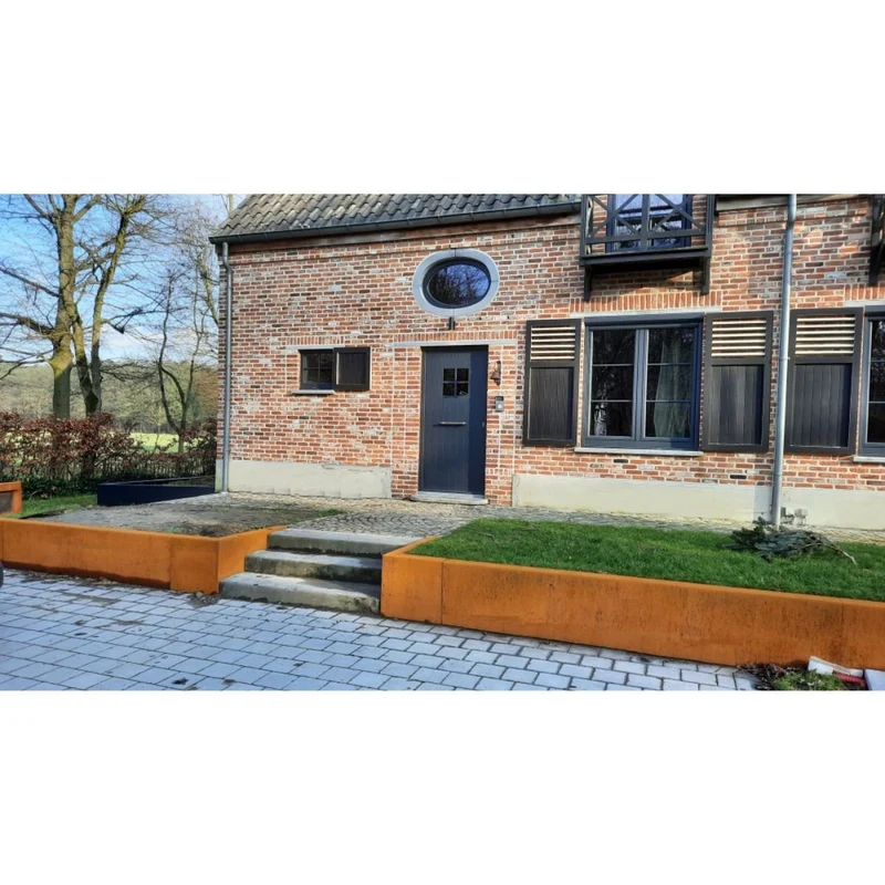 Geroba Mur de soutènement en acier corten Fronta avec angle intérieur 50x50x75 cm