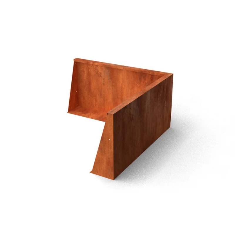 Geroba Mur de soutènement en acier corten Fronta avec angle intérieur 100x15x50 cm