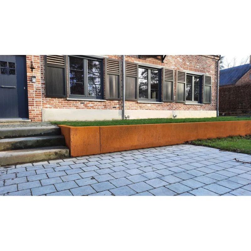 Geroba Mur de soutènement en acier corten Fronta avec angle intérieur 100x100x35 cm