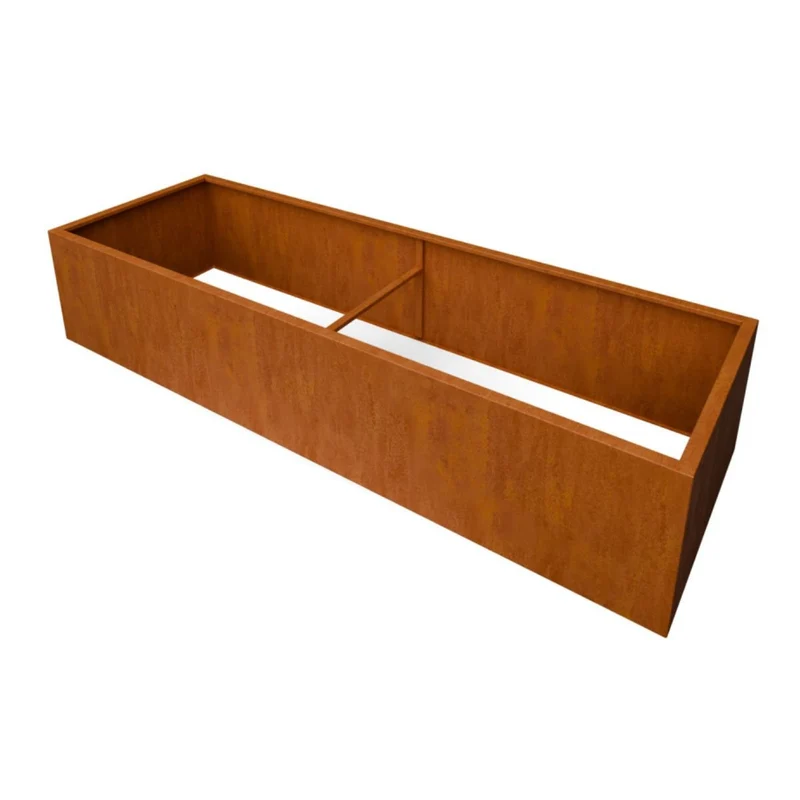 Geroba Jardinière en acier corten Artesa sans fond 300x100x60cm 97kg