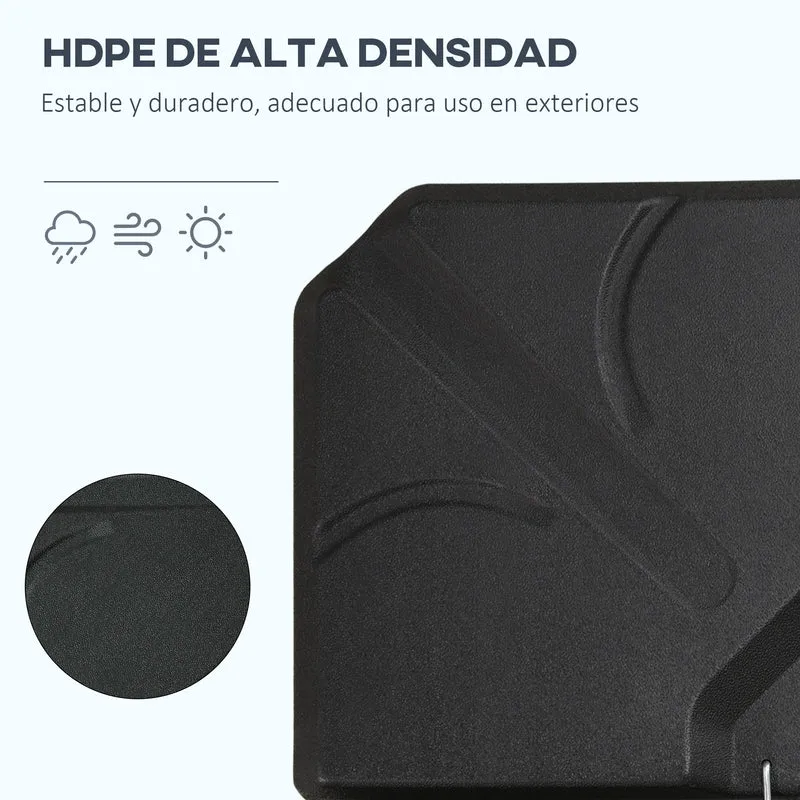 Outsunny Base Para Sombrilla De 4 Piezas Rellenable Con Arena 72 Kg O Agua 56 Kg