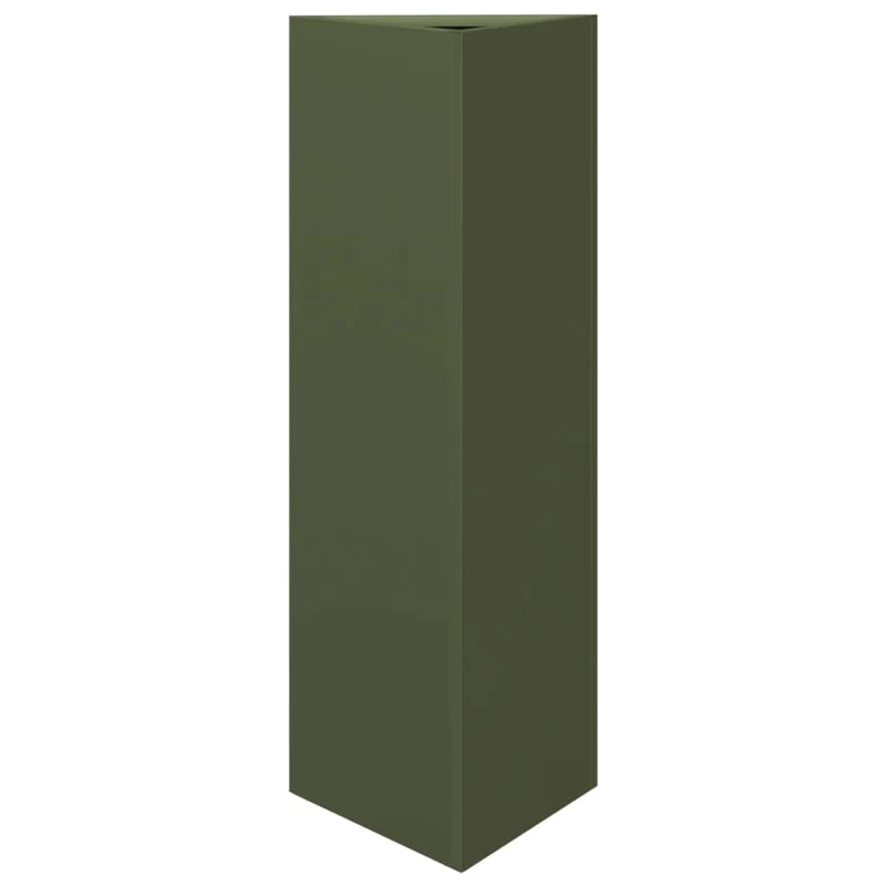Jardineras Triangulares 2 Uds Acero Verde Oliva 30x26x75 Cm