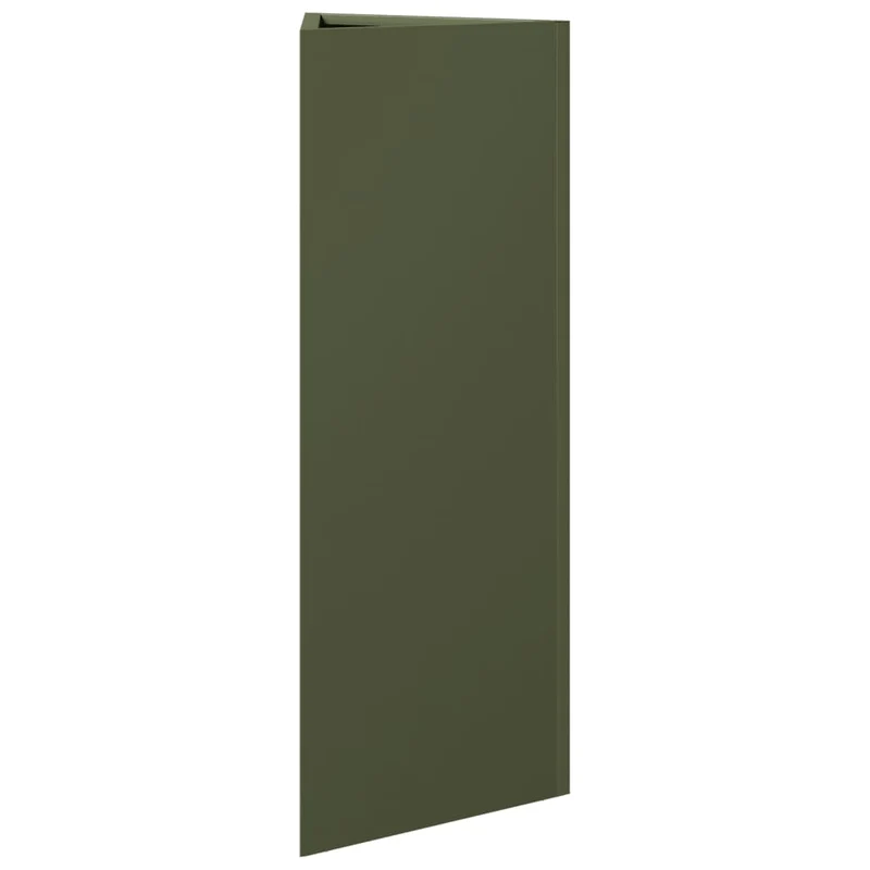 Jardineras Triangulares 2 Uds Acero Verde Oliva 30x26x75 Cm