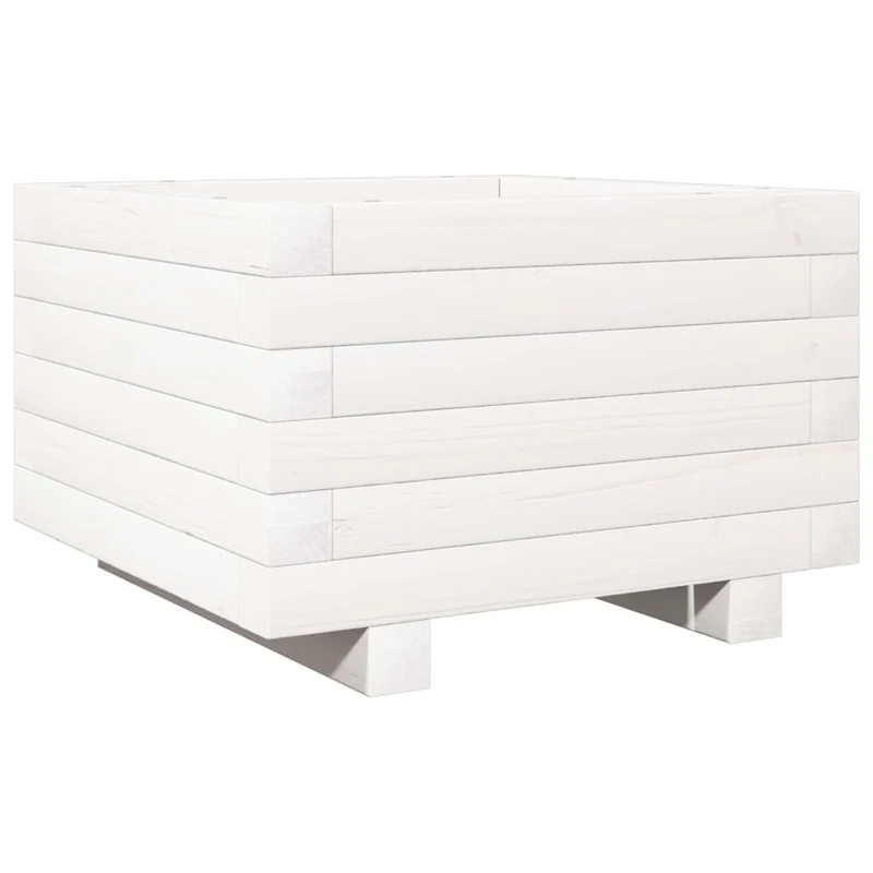 Jardinera De Madera Maciza De Pino Blanco 40x40x26,5 Cm
