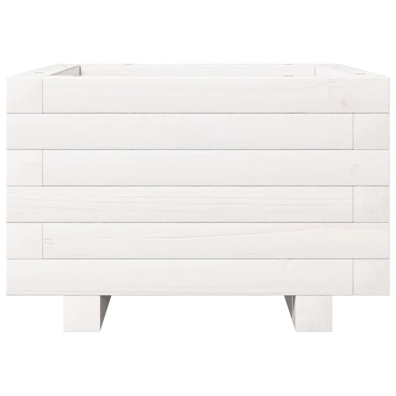 Jardinera De Madera Maciza De Pino Blanco 40x40x26,5 Cm