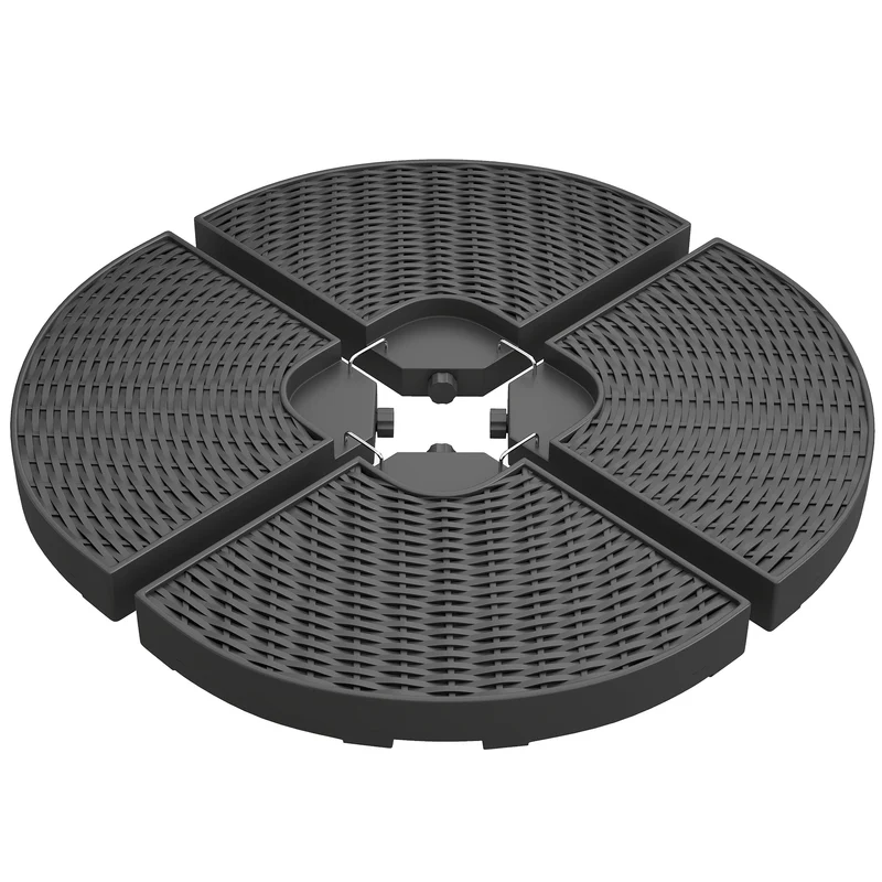 Outsunny Base Para Sombrilla De 4 Piezas Rellenable Con Arena 68 Kg O Agua 52 L