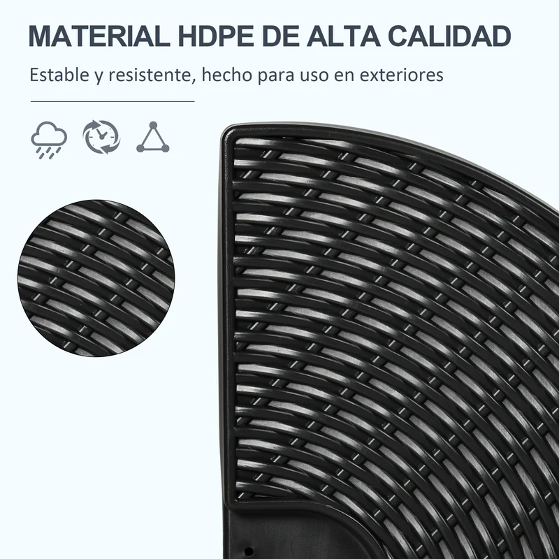 Outsunny Base Para Sombrilla De 4 Piezas Rellenable Con Arena 68 Kg O Agua 52 L