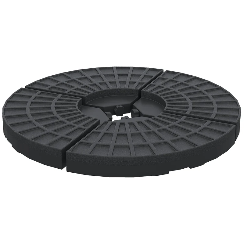 Outsunny Peso Para Base De Sombrilla De 4 Piezas Para Base Cruzada Negro