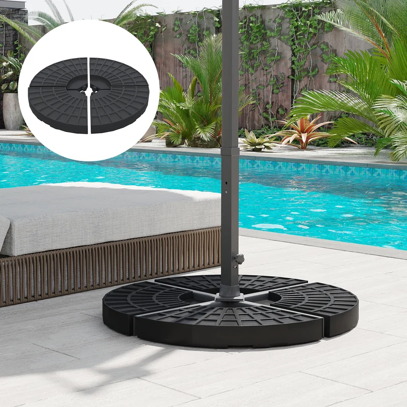 Outsunny Peso Para Base De Sombrilla De 4 Piezas Para Base Cruzada Negro
