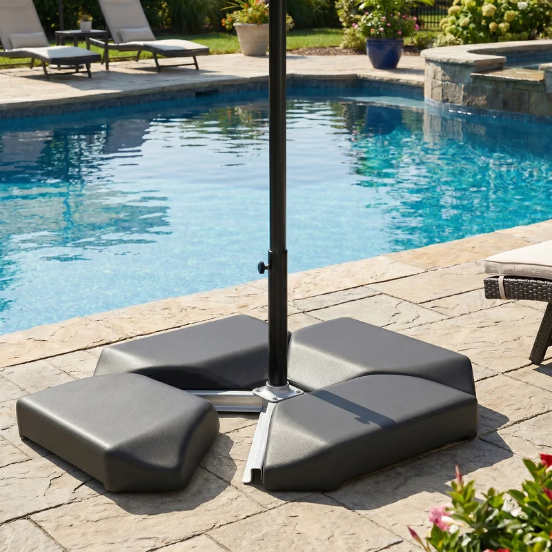 Outsunny Base De Sombrilla Cantilever 4 Piezas Rellena Agua 77 Kg O Arena 100 Kg