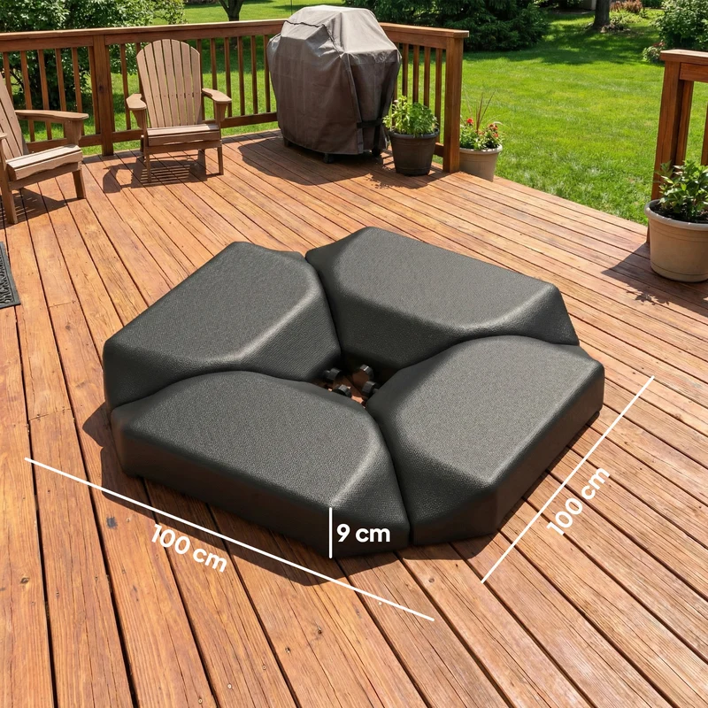 Outsunny Base De Sombrilla Cantilever 4 Piezas Rellena Agua 77 Kg O Arena 100 Kg